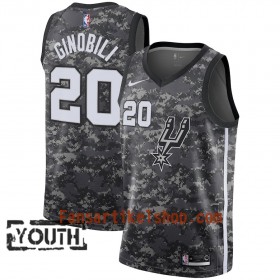 San Antonio Spurs Trikot Manu Ginobili 20 Nike City Edition Schwarz Swingman - Kinder